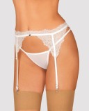 Portjartier Sexy Din Dantela Bianelle, Alb, S/M, Obsessive