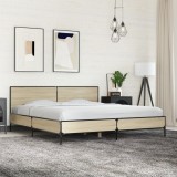 Cumpara ieftin Cadru de pat, stejar sonoma, 180x200cm, lemn prelucrat și metal