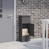 vidaXL Cutie pentru colet cu ușă Negru 44,5 x 29 x 110,5 cm Oțel 874926