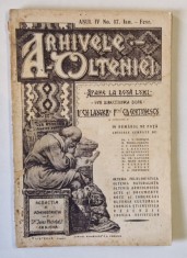 ARHIVELE OLTENIEI , SUB DIRECTIUNEA D-LOR DR. CH. LAUGIER SI PROF. C.D. FORTUNESCU ANUL IV , NR. 17, IANUARIE - FEBRUARIE , 1925 , COPERTA STATE REFAC