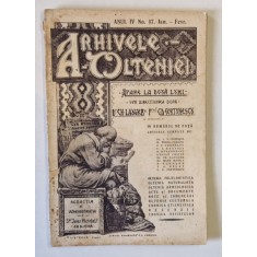 ARHIVELE OLTENIEI , SUB DIRECTIUNEA D-LOR DR. CH. LAUGIER SI PROF. C.D. FORTUNESCU ANUL IV , NR. 17, IANUARIE - FEBRUARIE , 1925 , COPERTA STATE REFAC