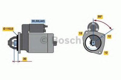 Starter VW LT II bus (2DB, 2DE, 2DK) (1996 - 2006) BOSCH 0 986 023 860 foto