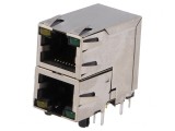 Soclu RJ45 Cat5 Ecranat Dublu cu LED 8p8c