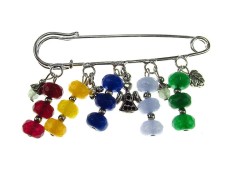 Brosa ac de siguranta supradimensionat cu jad si charmuri