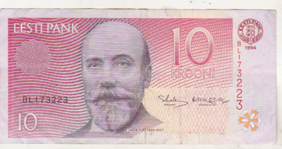 bnk bn Estonia 10 krooni 1994 circulata foto