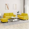 VidaXL Set de canapele cu perne, 3 piese, galben, catifea 3201512
