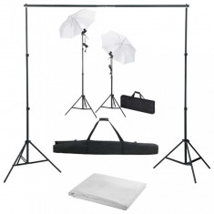 Kit studio foto cu fundal, lampi si umbrele foto
