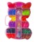 Set creativ elastice pentru bratari, forma de ursulet, 3200 piese, multicolor, GH-3200