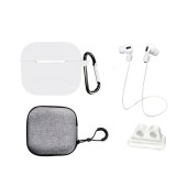 Cumpara ieftin Set extins 5 in 1 marca THD pentru protectia castilor Apple Airpods 3, culoarea alba