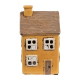 Cumpara ieftin Candela Casuta ceramica galbena maro 9x9x15 cm