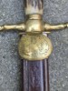Cutit Vanatoare Vintage German, Corn Cerb, Sec XX, 37.8cm, Lama 3.5mm, Initialele Proprietarului, Colectie