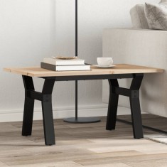 vidaXL Masă de cafea, cadru Y, 80x50x40 cm, lemn masiv pin și Oţel