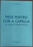 PARTITURA DAN BALAN: PIESE PENTRU COR A CAPELLA PE VERSURI DE MARIN SORESCU/2002