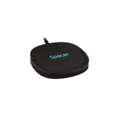 ALIMENTATOR wireless SPACER, Quick Charge 15W Qi, conector Type-C, rol de stand prin prindere magnetica, negru &amp;quot;SPAR-WCHGQ-02&amp;quot; (timbru verde 0.18 lei) foto