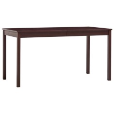 vidaXL Masă de bucătărie, maro &icirc;nchis, 140 x 70 x 73 cm, lemn de pin