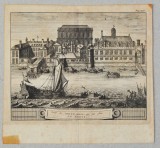 &quot;Whitehall&quot; gravura veche 1707, Portrete, Cerneala, Altul