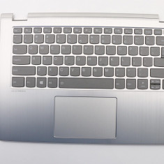 Carcas superioara cu tastatura palmrest Laptop, Lenovo, Yoga 530-14IKB Type 81EK, 81FQ, 5CB0R08660, iluminata, layout US, argintie