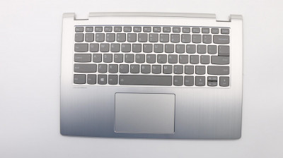 Carcas superioara cu tastatura palmrest Laptop, Lenovo, Yoga 530-14IKB Type 81EK, 81FQ, 5CB0R08660, iluminata, layout US, argintie foto