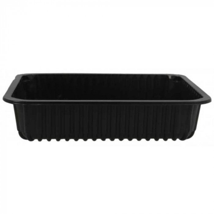 Set 400 Caserole, 227x178x60 mm, Negre, Material Polipropilena, Caserole Plastic, Caserola Unica Folosinta, Caserole Negre din Plastic, Caserole Take