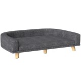 PawHut Canapea pentru C&acirc;ini de Talie Mare cu Pernă, Gri | Aosom Romania