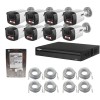 Sistem supraveghere IP Dahua, 8 camere 2MP, Dual Light lumina alba / IR 30m, PoE, microfon, NVR 8 canale POE, 8MP, HDD 1TB, cabluri SafetyGuard Survei, Rovision
