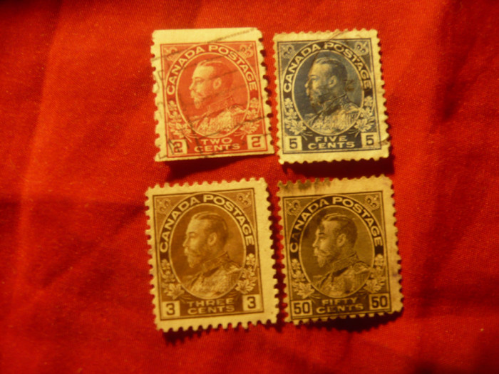 Serie mica Canada 1911 George V ,4 val. stampilate