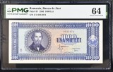 1000 lei 1950 PMG64 unc bancnota gradata