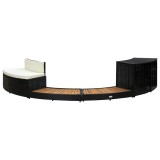 Cumpara ieftin Mobilier de imprejmuire spa, negru, poliratan si lemn de acacia