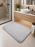 Cumpara ieftin Covoras Eco-blana Moonbeam Imitatie Blana Iepure, Gri, Marime 60 x 90 cm, Lungime Fir 10 mm, Poliester, Antialergic, Living, Dormitor, Sufragerie, Bir