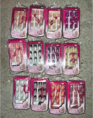 Set 24 unghii false, Global Fashion, culoare roz, 1-12