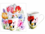 Cumpara ieftin Cana portelan multicolor in cutie cadou litera G &Oslash; 8 cm x 10,5 H, 300 ml