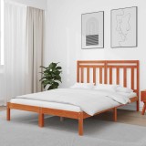 Cumpara ieftin Cadru de pat cu headboard Maroniu cerat 205,5 x 155,5 x 100 cm