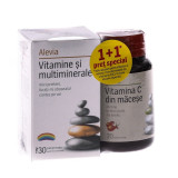 Vitamine si Multiminerale 30 comprimate + Vitamina C din macese 20 comprimate, Alevia