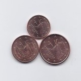Andorra lot monede 1 cent, 2 cents, 5 cents 2017-2019 UNC, Europa