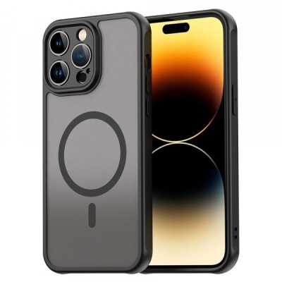 Husa MagSafe pentru Apple iPhone 14 Pro Max, Techsuit, HaloFrost II, Neagra foto