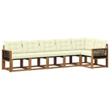 vidaXL Set de canapele de exterior cu pernă 6 pcs Natural și Crem 3381982