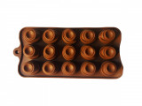 Cumpara ieftin Forma silicon pentru bomboane, 15 cavitati, Diverse forme, Maro, 21 cm, 261COF