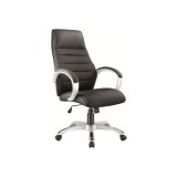 Scaun directorial SL Q046, Cadru Polipropilena, Piele ecologica, Inaltime reglabila, Mecanism de balansare, 100 Kg, Negru