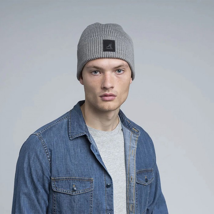 Caciula Kangol Patch Beanie Gri - Cod 2029650371
