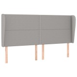 Cumpara ieftin Tablie de pat cu aripioare gri deschis 203x23x118/128 cm textil