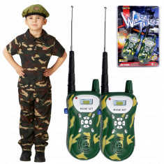 Kit emisie - receptie "walkie talkie" camo, raza de maxim 100m