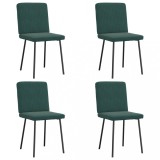 Cumpara ieftin Scaune de bucătărie, 4 buc., verde &icirc;nchis, catifea