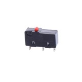 Limitator Mini cu Buton 20x14x6mm, 250VAC 3A, 3 Pini COM/NO/NC, Intrerupator Contact Normal Deschis/Inchis, Negru