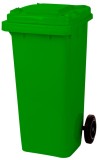 Pubela pe roti ICS 120L verde din plastic rezistent, pentru colectarea deseurilor