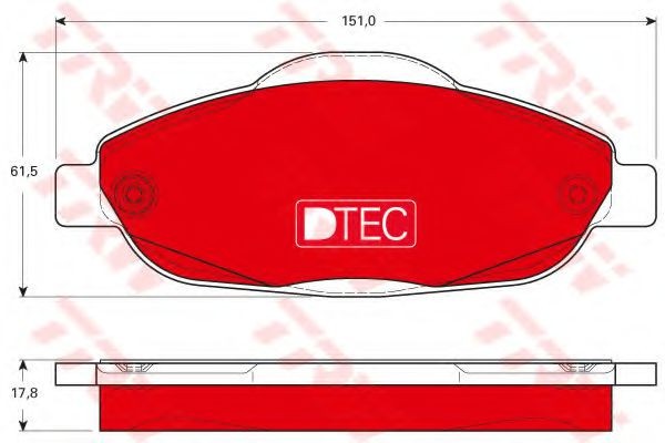 Set placute frana,frana disc PEUGEOT 308 (4A, 4C) (2007 - 2016) TRW GDB1761DTE