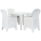 Set mobilier de exterior 5 piese alb plastic aspect ratan