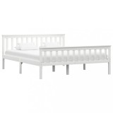 Cumpara ieftin Cadru de pat, alb, 160 x 200 cm, lemn masiv de pin