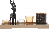 Set suport pentru lumanari Reindeer, 6 piese, sticla, Excellent Houseware