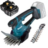 Makita DUM604ZX + 2 x BL1830B - Masina de tuns gard viu 20 cm accesorii + Set 2 acumulatori Li-Ion 18 V 3 Ah