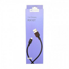 Cablu de date RO&MAN RX10T, USB la Type-C, 2A, 1m, negru, Blister